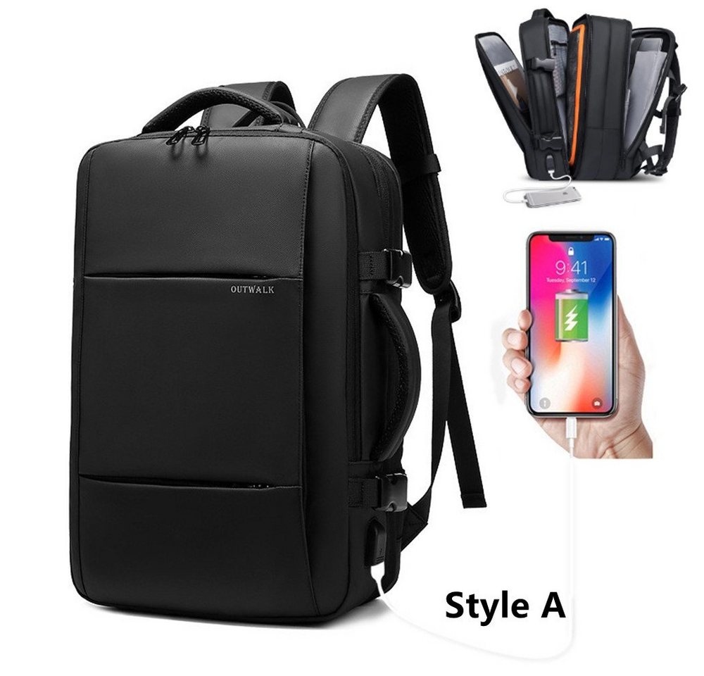 XDeer Reiserucksack 39L erweiterbarere Reiserucksack,Business-Laptop-Rucksack, wasserfester, diebstahlsicherer Laptop-Rucksack mit USB-Aufladung, 18 Inch Laptop-Rucksack für Männer und Frauen (Set), Vor dem Ausziehen 23L, Abmessungen 46*30*18cm, Nach dem Ausfahren beträgt das Fassungsvermögen 39 l, die Abmessungen betragen 46 x 30 x 28 cm von XDeer