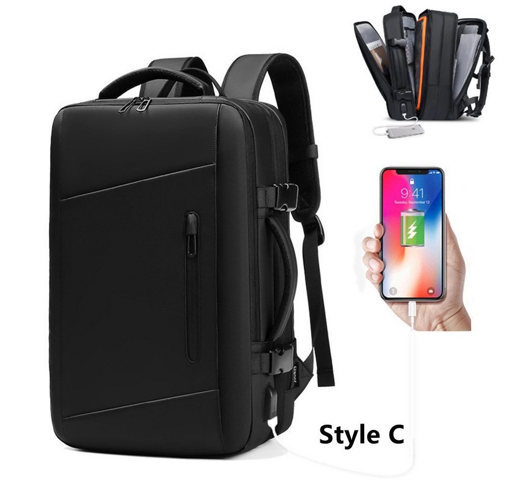 XDeer Reiserucksack 39L erweiterbarere Reiserucksack,Business-Laptop-Rucksack, wasserfester, diebstahlsicherer Laptop-Rucksack mit USB-Aufladung, 18 Inch Laptop-Rucksack für Männer und Frauen (Set), Vor dem Ausziehen 23L, Abmessungen 46*30*18cm, Nach dem Ausfahren beträgt das Fassungsvermögen 39 l, die Abmessungen betragen 46 x 30 x 28 cm von XDeer