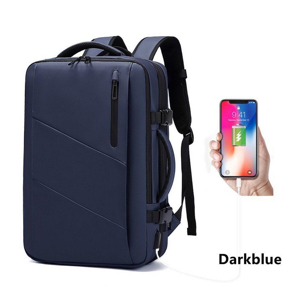 XDeer Reiserucksack 39L erweiterbarere Reiserucksack,Business-Laptop-Rucksack, wasserfester, diebstahlsicherer Laptop-Rucksack mit USB-Aufladung, 18 Inch Laptop-Rucksack für Männer und Frauen (Set), Vor dem Ausziehen 23L, Abmessungen 46*30*18cm, Nach dem Ausfahren beträgt das Fassungsvermögen 39 l, die Abmessungen betragen 46 x 30 x 28 cm von XDeer