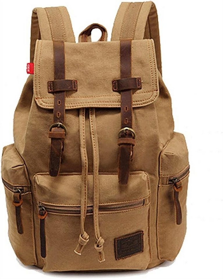 XDeer Schulrucksack Retro Segeltuch Rucksack,Canvas Vintage Rucksack,Schulrucksack, 35 L Reisetasche Dauerhaft Schulterpackung für Herren Damen von XDeer