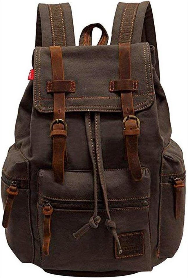 XDeer Schulrucksack Retro Segeltuch Rucksack,Canvas Vintage Rucksack,Schulrucksack, 35 L Reisetasche Dauerhaft Schulterpackung für Herren Damen von XDeer