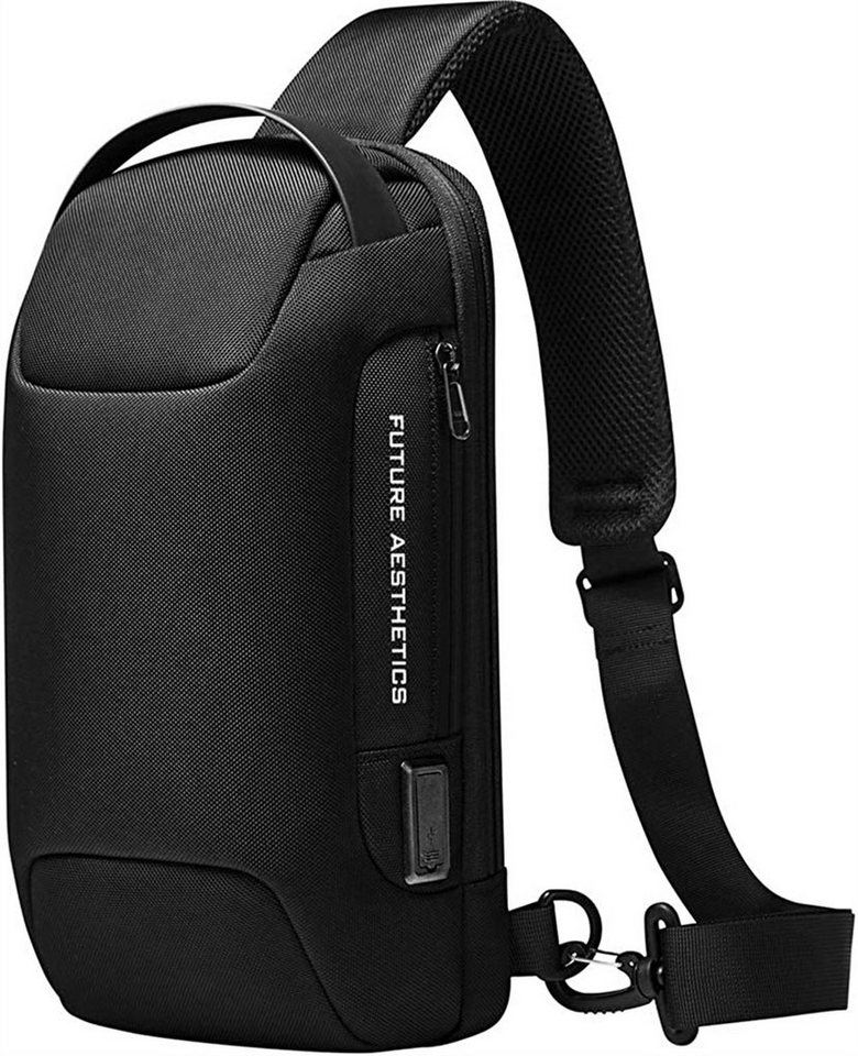 XDeer Schultertasche Brusttasche,Wasserdichte Herren Umhängetasche,Sling Bag, Schultertasche mit USB-Aufladung,Crossbody Sling Rucksack von XDeer