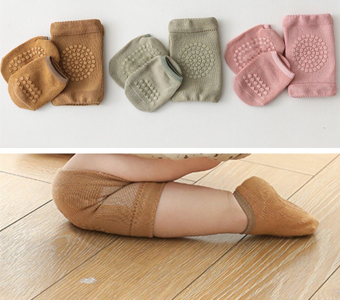 XDeer Socken 3 Paars Baby Krabbel Knieschoner,Stoppersocken Baby und Knieschoner Baby Krabbeln,Antirutschsocken Baby Socken,Anti Rutsch Socken Kind von XDeer