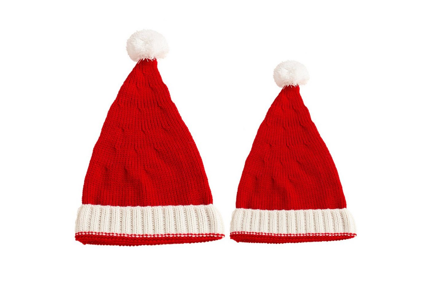 XDeer Strickmütze 2 Stück Wintermütze,Strickmütze Mutter und Baby, Weihnachtsmütze warme Mütze des Weihnachtsmanns von XDeer