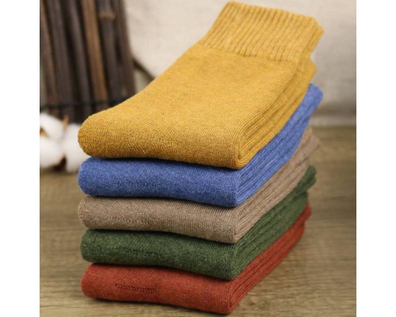 XDeer Thermosocken 5 Paar Wintersocken mit Innenfrottee Thermosocken Herren 39-44 von XDeer