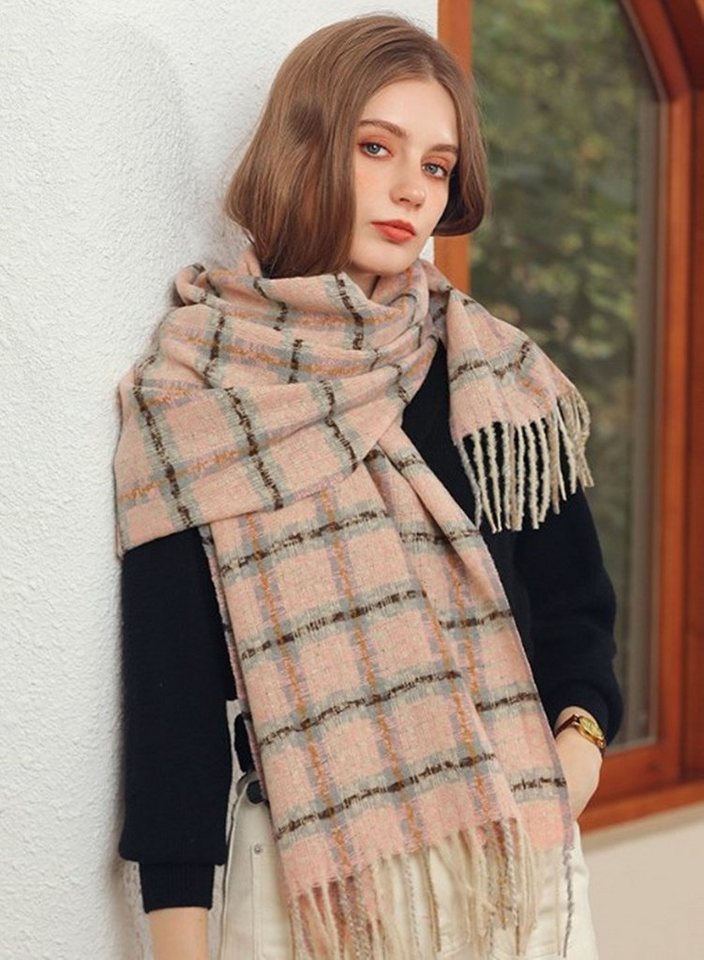 XDeer Wollschal Damen Schal,kuschelweich Karo,Winter Schal Poncho Qualität, Damen Halstuch Geschenk für Frauen in verschiedenen Farben von XDeer