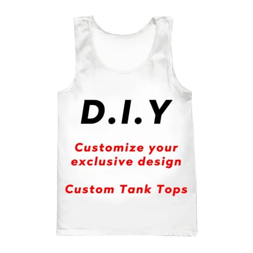 XEDLIY DIY Individuelle Design Eigene Stil Polyester 3D Druck Weste Tops Personalisierte Herren Damen Streetwear Oversized Tank Tops Tank Tops,M von XEDLIY