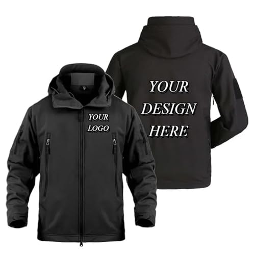XEDLIY Personalisierte Outdoor Herren Jacken Benutzerdefinierte Ihren Text Logo Winter Fleece Warm Mehrere Taschen Reißverschluss Mantel Black,XXL XEDLIY Personalisierte Outdoor Herren Jacken Benutzerdefinierte Ihren Text Logo Winter Fleece Warm Mehrere Taschen Reißverschluss Mantel Black,XXL von XEDLIY