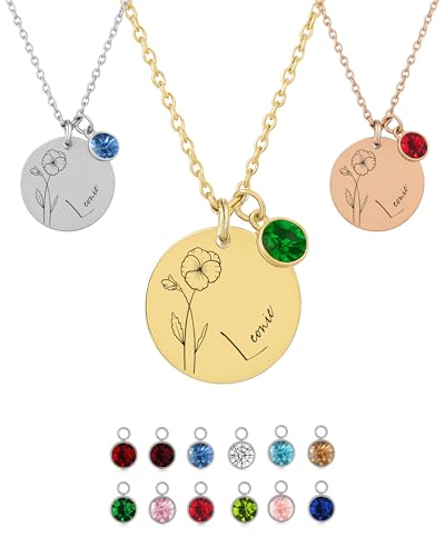 XELLENZ – Halskette mit Gravur & Geburtsstein | Wasserfeste Edelstahl Namenskette in Silber, Gold & Roségold | Geburtstagsgeschenk für Frauen, personalisierte Geschenke für Mama, beste Freundin XELLENZ – Halskette mit Gravur & Geburtsstein | Wasserfeste Edelstahl Namenskette in Silber, Gold & Roségold | Geburtstagsgeschenk für Frauen, personalisierte Geschenke für Mama, beste Freundin von XELLENZ
