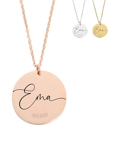 Personalisierte Namenskette mit Gravur, Buchstaben Kette Geburtsstein, Initialen Kette mit Kristall in Roségold, Gold und Silber, Wasserfester Schmuck als personalisierte Geschenke für Frauen Personalisierte Namenskette mit Gravur, Buchstaben Kette Geburtsstein, Initialen Kette mit Kristall in Roségold, Gold und Silber, Wasserfester Schmuck als personalisierte Geschenke für Frauen von XELLENZ