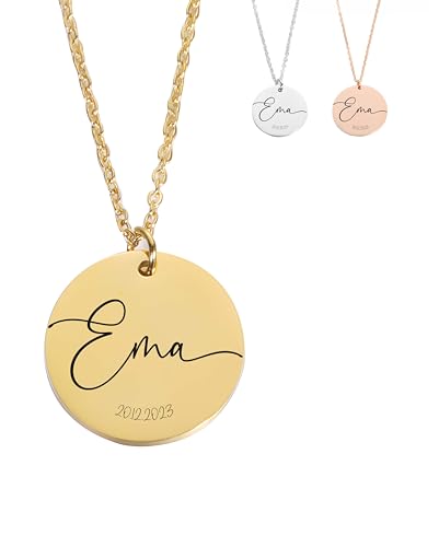 Personalisierte Namenskette mit Gravur, Buchstaben Kette Geburtsstein, Initialen Kette mit Kristall in Roségold, Gold und Silber, Wasserfester Schmuck als personalisierte Geschenke für Frauen Personalisierte Namenskette mit Gravur, Buchstaben Kette Geburtsstein, Initialen Kette mit Kristall in Roségold, Gold und Silber, Wasserfester Schmuck als personalisierte Geschenke für Frauen von XELLENZ