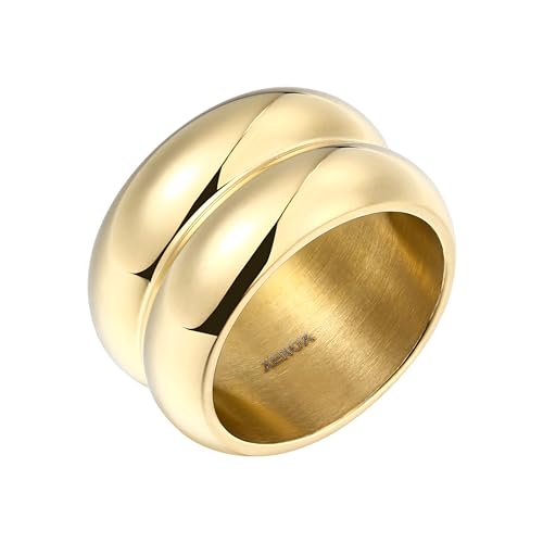 XENOX® Frame Duo Ring - Damen Ring aus hochwertigem Edelstahl, 100% Wasserfest | X2669G/56 von XENOX