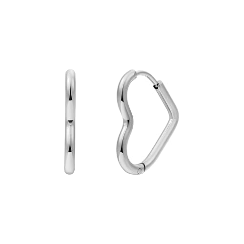 XENOX® Heart Mini Creolen - Damen Ohrringe aus hochwertigem Edelstahl, 100% Wasserfest | X2679 von XENOX