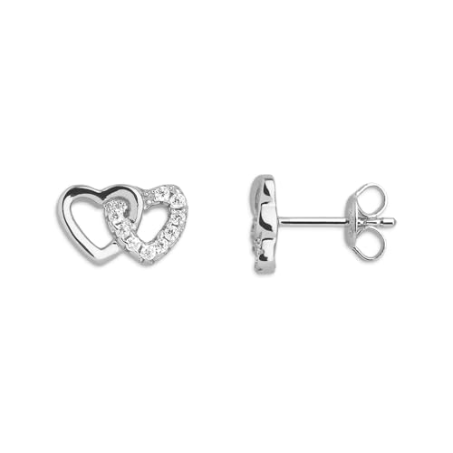 XENOX® LOVE STORY Ohrstecker - Damen Ohrringe aus hochwertigem 925/- Sterlingsilber in Herzform | XS3740N von XENOX