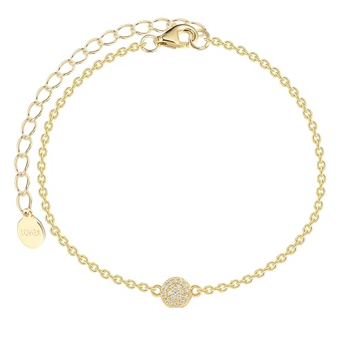 XENOX® POPPY GLITZ Armband - Damen Armband aus hochwertigem 925/- Sterlingsilber mit Anhänger und Zirkonia-Steinen | XS10011G von XENOX