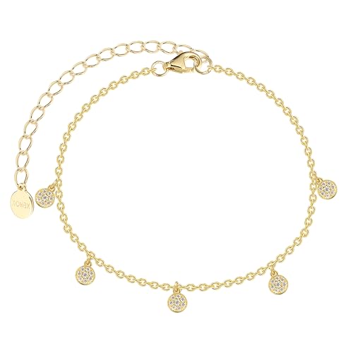 XENOX® POPPY GLITZ Armband - Damen Armband aus hochwertigem 925/- Sterlingsilber mit Anhängern und Zirkonia-Steinen | XS10012G von XENOX