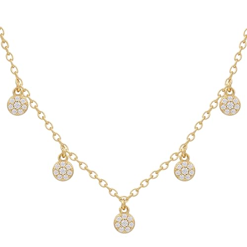 XENOX® POPPY GLITZ Halskette - Damen Halskette aus hochwertigem 925/- Sterlingsilber mit Anhänger und Zirkonia-Steinen | XS10003G von XENOX