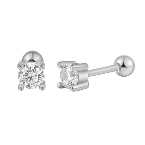 XENOX® Piercing Ohrringe - Piercing aus hochwertigem 925/- Sterlingsilber mit einem Zirkonia Stein | XS91458 von XENOX