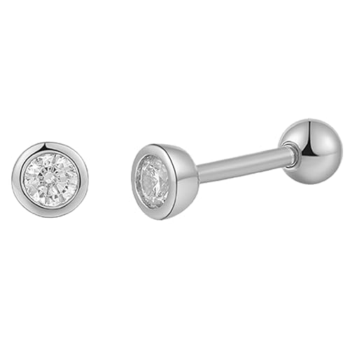 XENOX® Piercing Ohrringe - Piercing aus hochwertigem 925/- Sterlingsilber mit Zirkonia Stein | XS91465 von XENOX