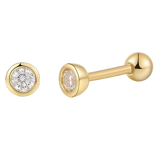 XENOX® Piercing Ohrringe - Piercing aus hochwertigem 925/- Sterlingsilber mit Zirkonia Stein | XS91465G von XENOX