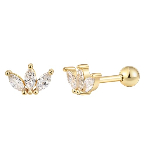 XENOX® Piercing Ohrringe - Piercing aus hochwertigem 925/- Sterlingsilber mit Zirkonia-Steinen | XS91463G von XENOX