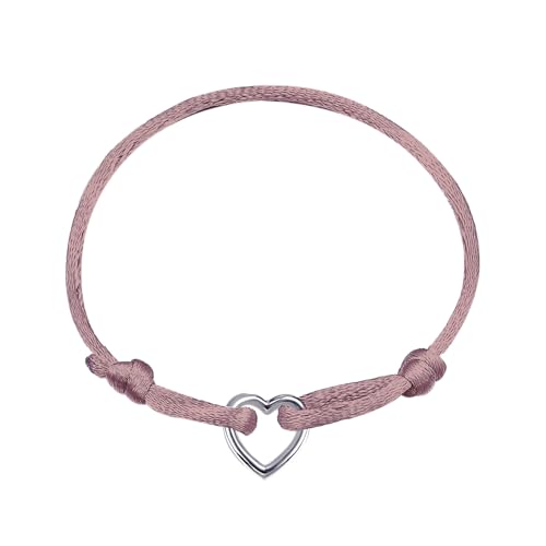 XENOX® TWIN TIES Armband - Damen Armband aus Nylon mit Herz-Anhänger aus hochwertigem 925/- Sterlingsilber von XENOX