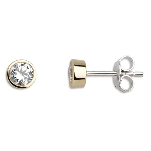 XENOX® Zarge Ohrringe - Damen Ohrringe aus hochwertigem 925/- Sterlingsilber mit Zirkonia Stein von XENOX