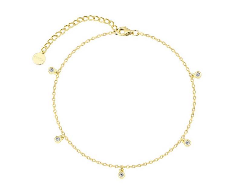 XENOX Fußkette Fußkette Damen Basic Zirkonia Silber Vergoldet XS10081G von XENOX