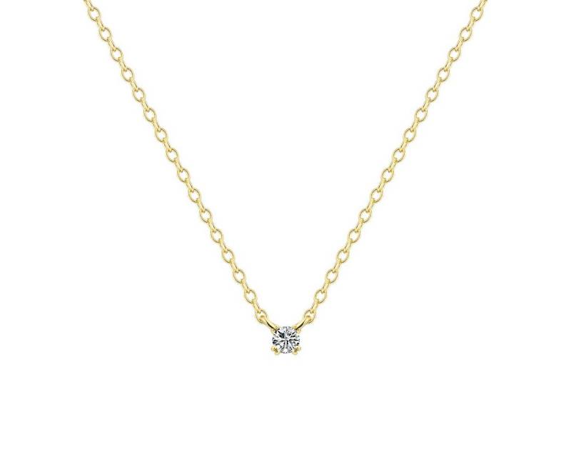 XENOX Kette mit Anhänger Halskette-Anhänger Pure Essentials Zirkonia Vergoldet XS10600G von XENOX