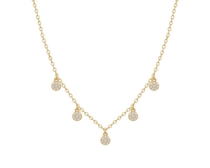 XENOX Kette mit Anhänger Halskette Damen Poppy Glitz Zirkonia Silber Vergoldet XS10003G von XENOX