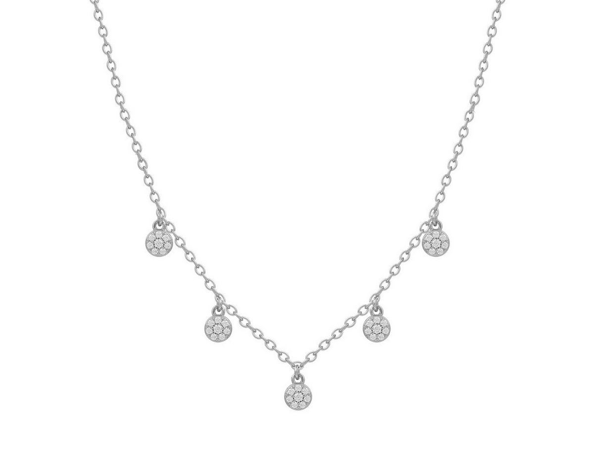 XENOX Kette mit Anhänger Halskette mit Anhänger Damen Poppy Glitz Zirkonia Silber XS10003 von XENOX