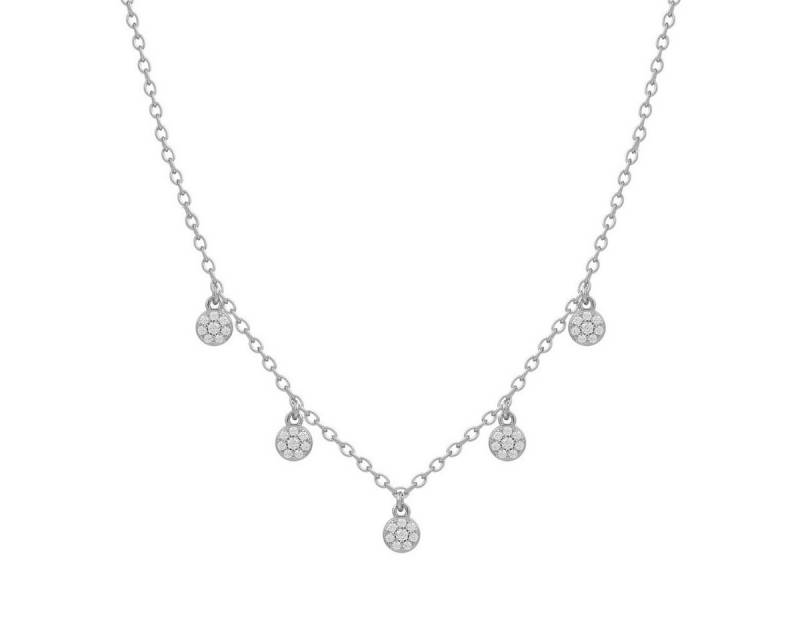 XENOX Kette mit Anhänger Halskette mit Anhänger Damen Poppy Glitz Zirkonia Silber XS10003 von XENOX