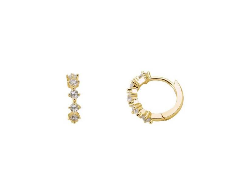 XENOX Paar Ohrstecker XS2039G Ohrringe Creolen Damen Sterling-Silber 18K Vergoldet Zirkonia von XENOX