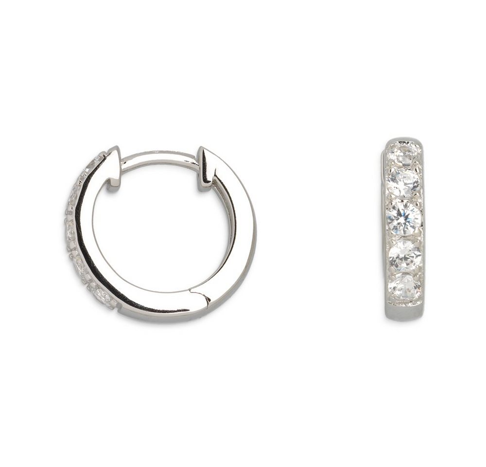 XENOX Paar Ohrstecker XS8654 Ohrringe Creolen Damen Sterling-Silber Zirkonia Weiss Ø 12 mm von XENOX