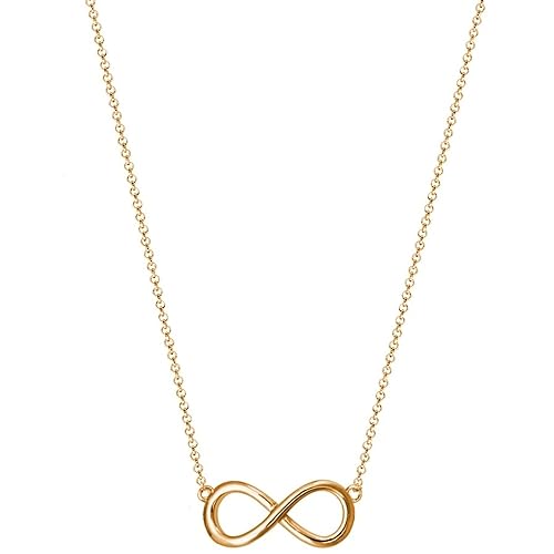 XENOX XS2763G Damen Collier Unendlich Symbolic Power Sterling-Silber 925 Gold 45 cm von XENOX