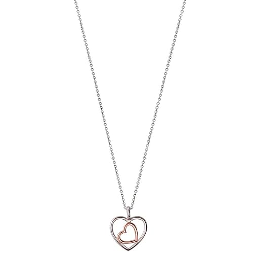 XENOX XS2774R Damen Collier Herz Love Story Sterling-Silber 925 Bicolor Rose 45 cm von XENOX