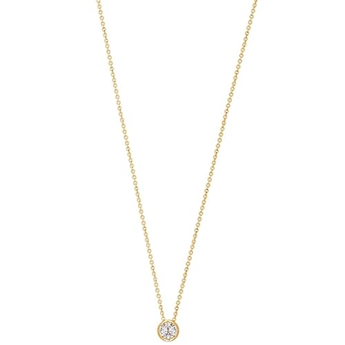 XENOX XS7281G Damen Collier Silver Circle gold Sterling-Silber 925 Gold weiß Zirkonia 45 cm von XENOX