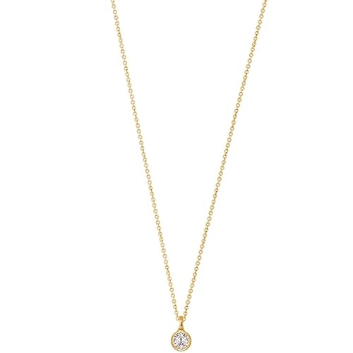 XENOX XS7284G Damen Collier Silver Circle gold Sterling-Silber 925 Gold weiß Zirkonia 45 cm von Xenox