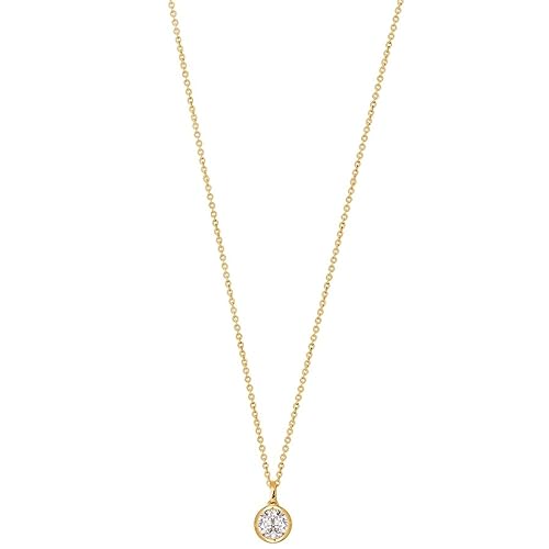 XENOX XS7285G Damen Collier Silver Circle gold Sterling-Silber 925 Gold weiß Zirkonia 45 cm von Xenox