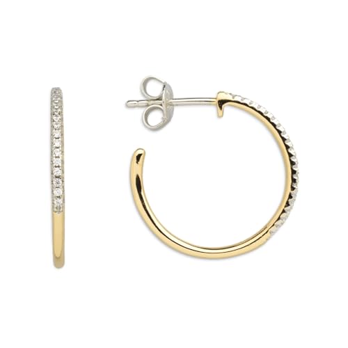 Xenox Damen 925 Sterling Silber Creolen 20 mm mit Zirkonia in goldfarben - MODERN CLASSIC - XS3524G von XENOX