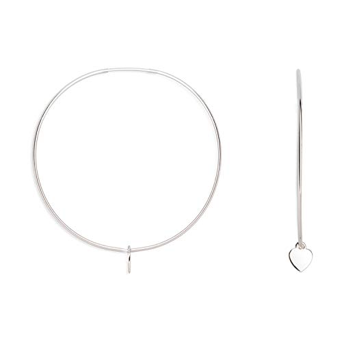 Xenox Damen Silber Sterling 925 Creole mit Herz Anhaenger Durchm. 35mm - Poppy Poems XS3696 Xenox Damen Silber Sterling 925 Creole mit Herz Anhaenger Durchm. 35mm - Poppy Poems XS3696 von XENOX