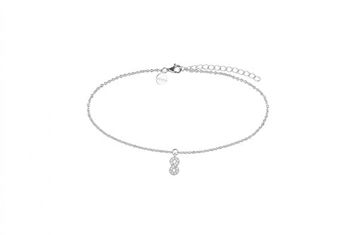 Xenox XS3532 Fusskette mit Anhänger Damen Crazy Daisy Infinity Silber von XENOX