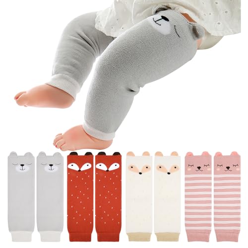 XEPST Packung mit 4 Kleinkind Baby Beinwärmer, niedliche Tiermuster Lange Beinwärmer Kniestrümpfe Knieschützer Beinärmel Leggings für Baby Kinder Kleinkinder Jungen Mädchen 0-5 Jahre, Einheitsgröße von XEPST