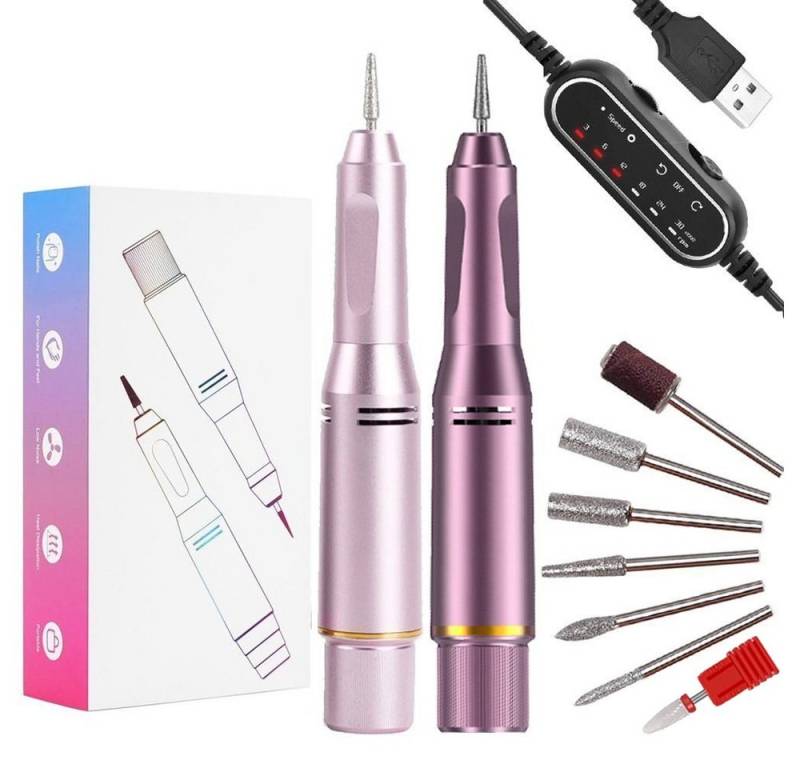 XERSEK Maniküre-Pediküre-Set Elektrische Nagelfräser für Gelnägel, 30000u/min Maniküre Set, USB Wiederaufladbare Verstellbare Geschwindigkei, Elektrisch Nagelfeile für Frauen von XERSEK
