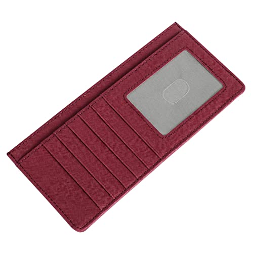 XEYOU Damen Slim RFID Blocking Kreditkartenetui Halter Brieftasche, Weinrot, 5 Cards, Modern von XEYOU