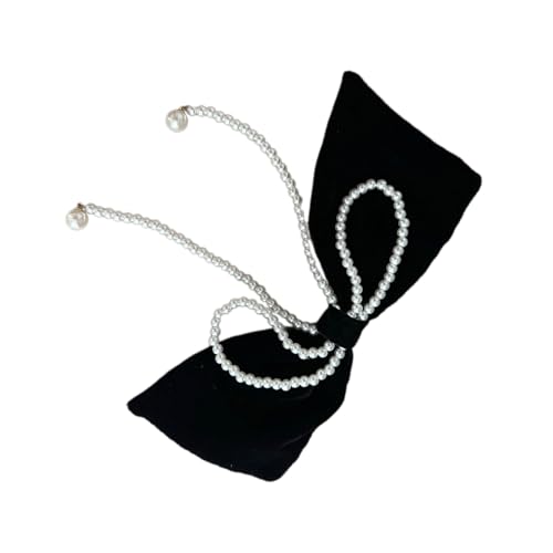 Elegante Haarspange mit Perlen und Schleifen, für Damen, Pferdeschwanz, Haarnadel, Perlen, Schleife, Haarspangen, Kopfschmuck für den täglichen Gebrauch von XEYYHAS