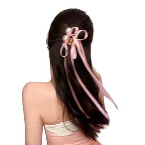 Haarspange mit Schleife, Ballett-Haarspange, Bandanhänger, Haarspange, Schmetterling, stilvolle Kopfbedeckung, Damen, Haardekoration, glattes Haar-Accessoire von XEYYHAS