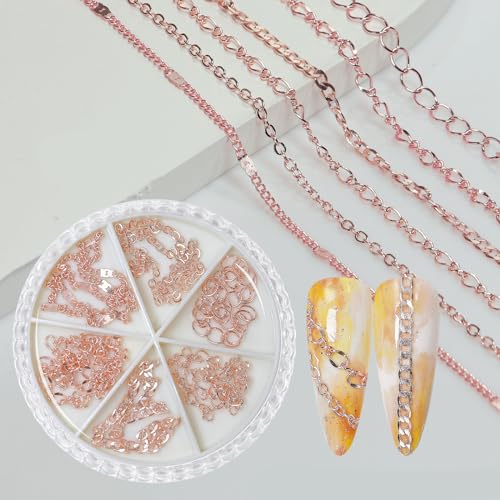Modische Damen-3D-Metall-Nagelkunst, DIY-Dekoration, Zubehör für Mädchen und Frauen, Nagelketten für Nagelkunst von XEYYHAS