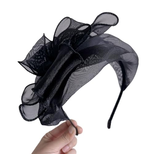 Weiße Haarabdeckung, Haarband, halber Hut, Stirnband, eleganter Kopfschmuck für Damen, Abendparty, Kopfschmuck, Kopfzubehör, halbe Kappe, Haarband, Haar-Accessoire von XEYYHAS