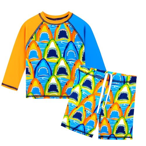 XFGIRLS Das Zweiteilige Badeanzug Mit UV-Schutz Für Jungen Aus Langärmeligem Oberteil Und Shorts Ist Für Jungen Von 6 Monaten Bis 6 Jahren Geeignet von XFGIRLS
